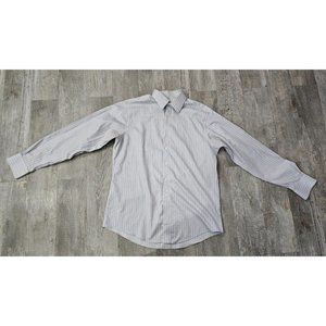 Brooks Brothers Dress Shirt Extra Slim Fit Non Iron Blue Striped Men's 16.5 L